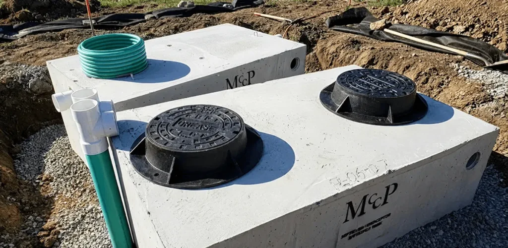 Large underground grease trap installation for a commercial kitchen in Los Angeles
